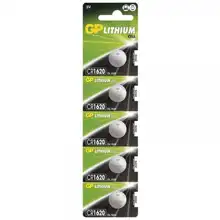 GP lithium-button battery. 3V/78mAh CR1620
