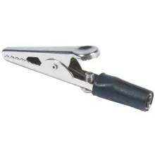 HADEX alligator clip.for.banana insulated black.l=55mm