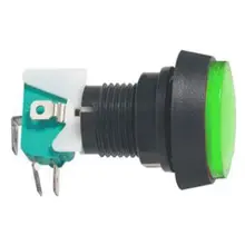 HADEX Button ON-(ON) 1p.250V/10A with green microswitch