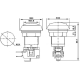 HADEX Button ON-(ON) 1p.250V/10A with green microswitch