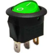 HADEX Rocker switch IRS-101-8C/D, OFF-ON 1-pole 12V/16A green, illuminated