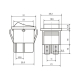 HADEX Rocker switch IRS-201-2C, OFF-ON 2-pole 250V/15A yellow, illuminated