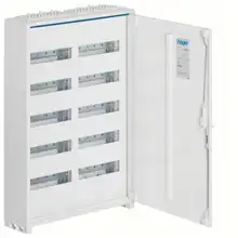 HAGER distribution board.on.plaster FWB52 120mod. IP44 solid. door white