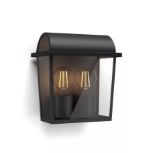 Harvest wall lantern black 2x42W 230V