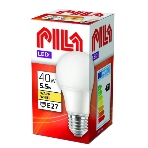 ILA LED bulb A60 5.5W/40W E27 2700K 470lm NonDim 15Y opal
