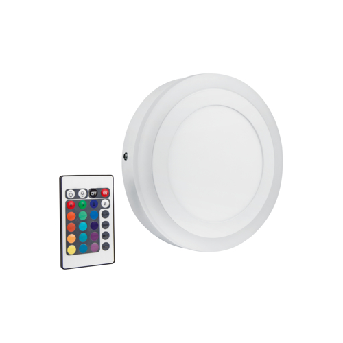 LED Color and White Round 200mm 18W + RC