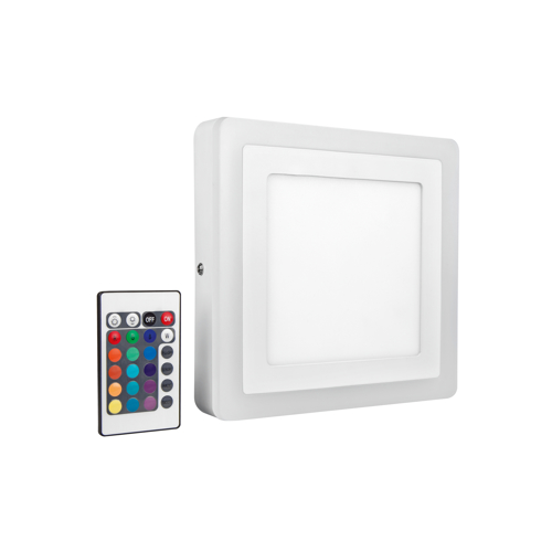 LED Color and White Square 200mm 17W + RC
