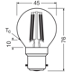LED Retrofit CLASSIC P 4W 827 Clear B22d