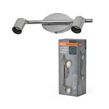 LED Spot Cylinder 2xGU10 Brushed Nickel