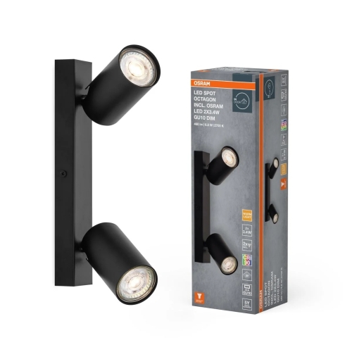 LED SPOT OCTAGON 2X3.4W 927 GU10BK OSRAM