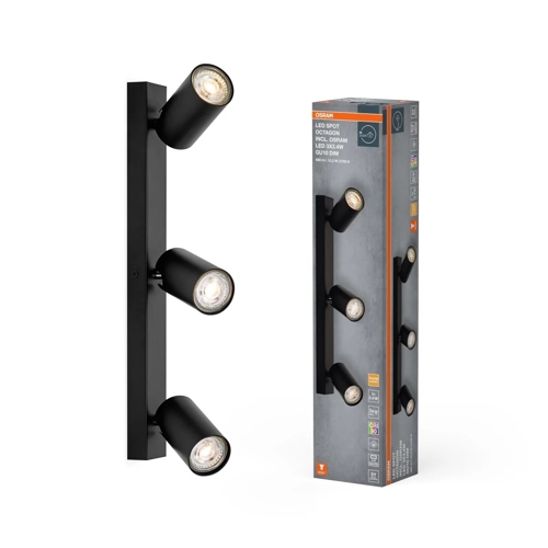 LED Spot Octagon Black 3x3.4W 927 DIM