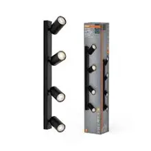 LED Spot Octagon Black 4x3.4W 927 DIM