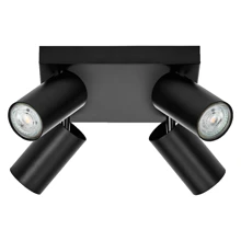 LED Spot Octagon Black Plate 4x3.4W 927 DIM