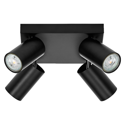 LED Spot Octagon Black Plate 4x3.4W 927 DIM