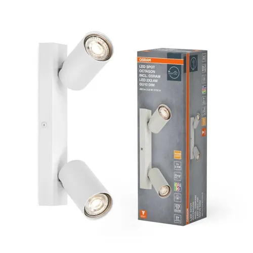LED Spot Octagon White 2x3.4W 927 DIM