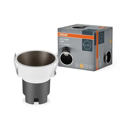 LED Spot Recess Twist Pro 70mm 5W 3000K White Silver