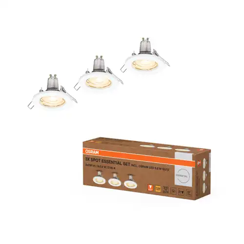 LED Spot Set Recess Essential GU10 3x2.6W GU10 White