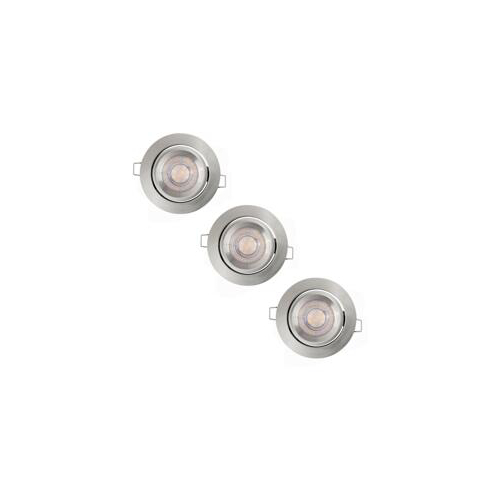 LED Spot Set Recess Simple DIM 3 x 4.9W 2700K Brushed Nickel
