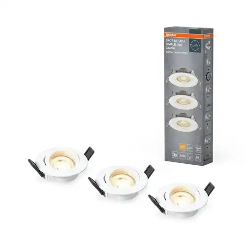 LED Spot Set Recess Simple DIM 3 x 4.9W 2700K White
