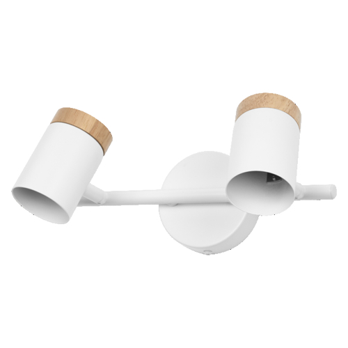 LED Spot Stamp 2xGU10 White and Wood