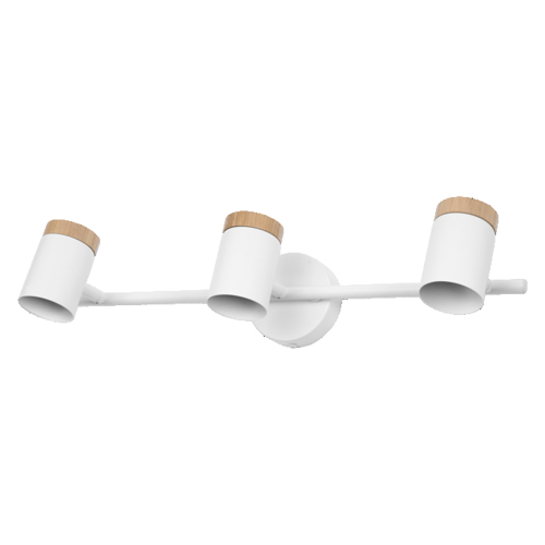 LED Spot Stamp 3xGU10 White and Wood