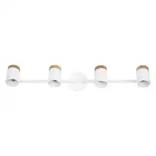LED Spot Stamp 4xGU10 White and Wood