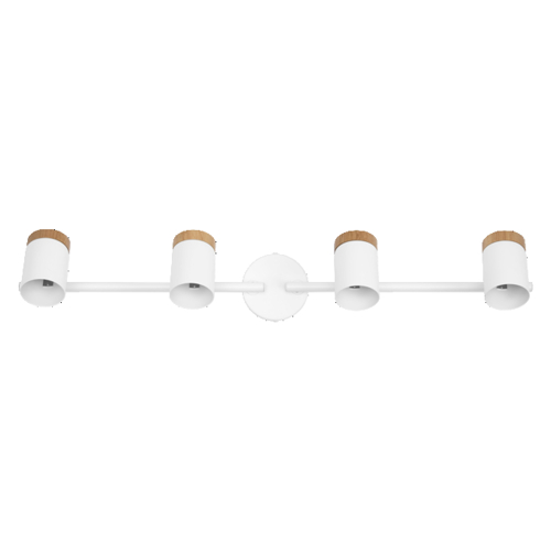 LED Spot Stamp 4xGU10 White and Wood