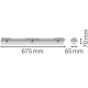 LEDVANCE damp proof batten  LED-tube. DAMPPR.HOUSING.G3 1x600mm IP65 ;675mm