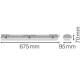 LEDVANCE damp proof batten  LED-tube. DAMPPR.HOUSING.G3 2x600mm IP65 ;675mm