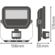 LEDVANCE svít.flood.LED FLOODLIGHT.PFM 20W 2200lm/840 IP65, sensor, black