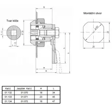 LIDOK lock 01.132 KOMBI 3 H18 x L34
