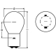 Low-voltage over-pressure single-coil lamps, railway 1206