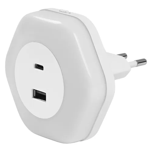 LUNETTA® Hexagon USB A&C 830 White