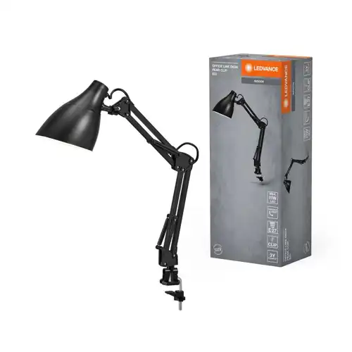 Office Line Desk Pear Clip E27 Black