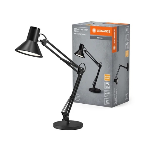 Office Line Desk Retro Clip 9W 830 Dimmable Black