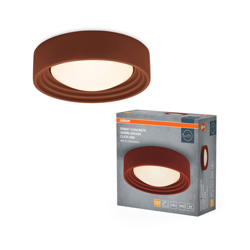 Orbis Concrete 300MM 13W 830 Click Dim Brown