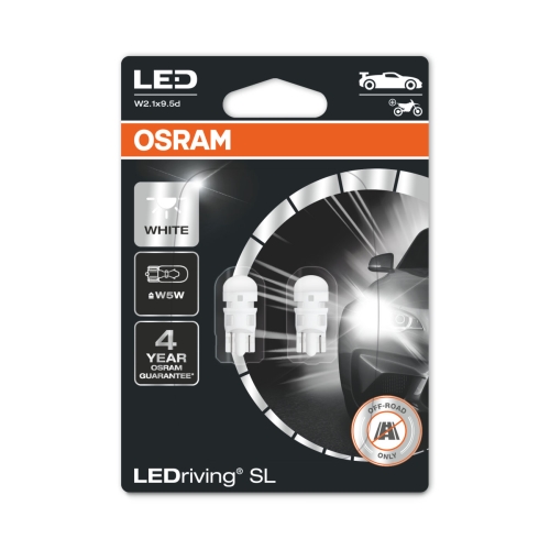 OSRAM automotive lamp LED  W5W  2825DWP-02B 0.8W 12V W2.1x9.5d blister-2ks