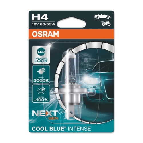 OSRAM car headlights. H4 COOL BLUE INTENSE.NG 64193CBN 60/55W 12V P43t blister