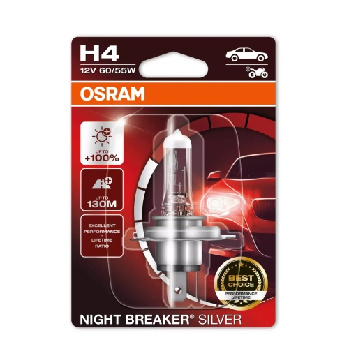 OSRAM car headlights. H4 NIGHT BREAKER SILVER 64193NBS 60/55W 12V P43t blister