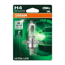 OSRAM car headlights. H4 ULTRA LIFE 64193ULT 60/55W 12V P43t blister