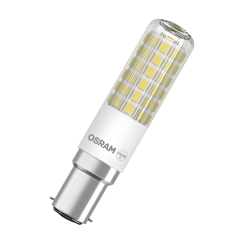 OSRAM LED bulb T18 6.5W/60W B15d 2700K 806lm NonDim 15Y clear