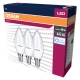 OSRAM LED candle VALUE B35 4.9W/40W E14 6500K 470lm NonDim 15Y opal 3-pack