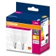 OSRAM LED chandelier VALUE P45 7W/60W E14 3000K 806lm NonDim 15Y opal 2-pack