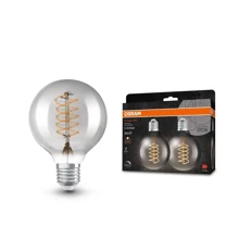 OSRAM LED filam.globe 1906 G80 E27 7.8W/30W 360lm/818 15Y Dim;;kouřová 2-pack