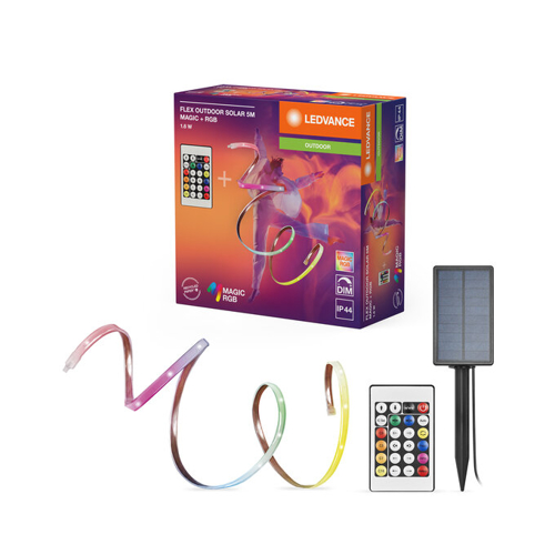 Outdoor Solar Flex Strips 5M Magic RGB Remote Control IP44