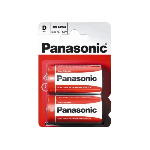 PANASONIC batere zinko-uhlik. ZINC.CARBON D/R20 ;BL2