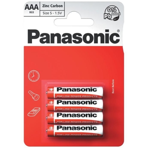 PANASONIC zinc-carbon batteries. ZINC.CARBON AAA/R03 ;BL4