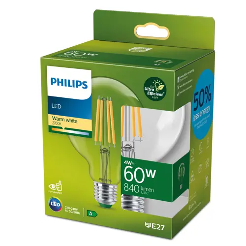 PHILIPS CLA 60W G95 E27 2700K CL UE SRT4