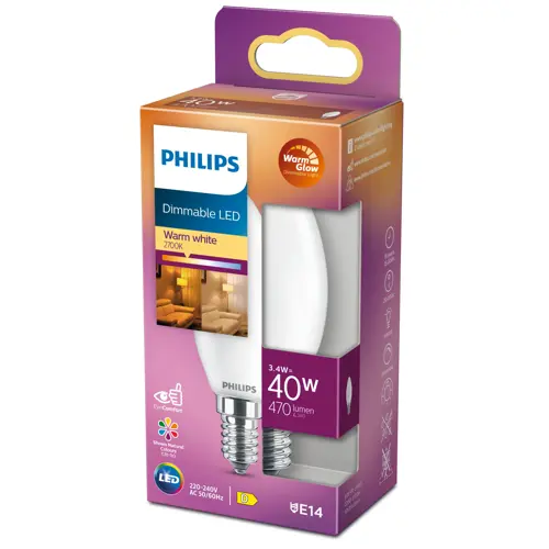 PHILIPS classic 40W B35 E14 FR WGD90 SRT4
