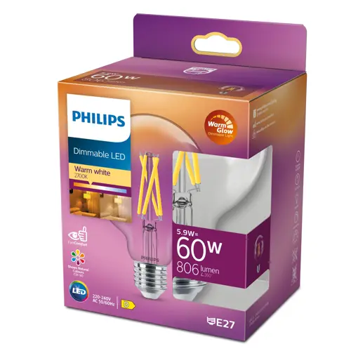 PHILIPS classic 60W G93 E27 CL WGD90 1PF/4